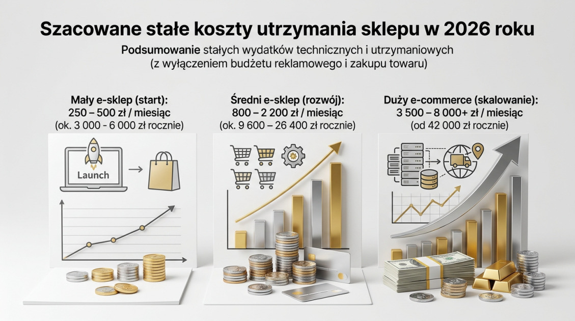Szacowane stałe koszty utrzymania sklepu w 2026 roku