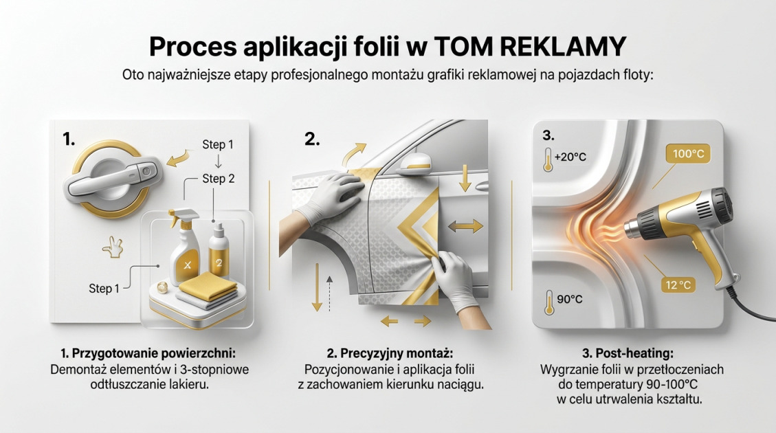 Proces aplikacji folii w TOM REKLAMY
