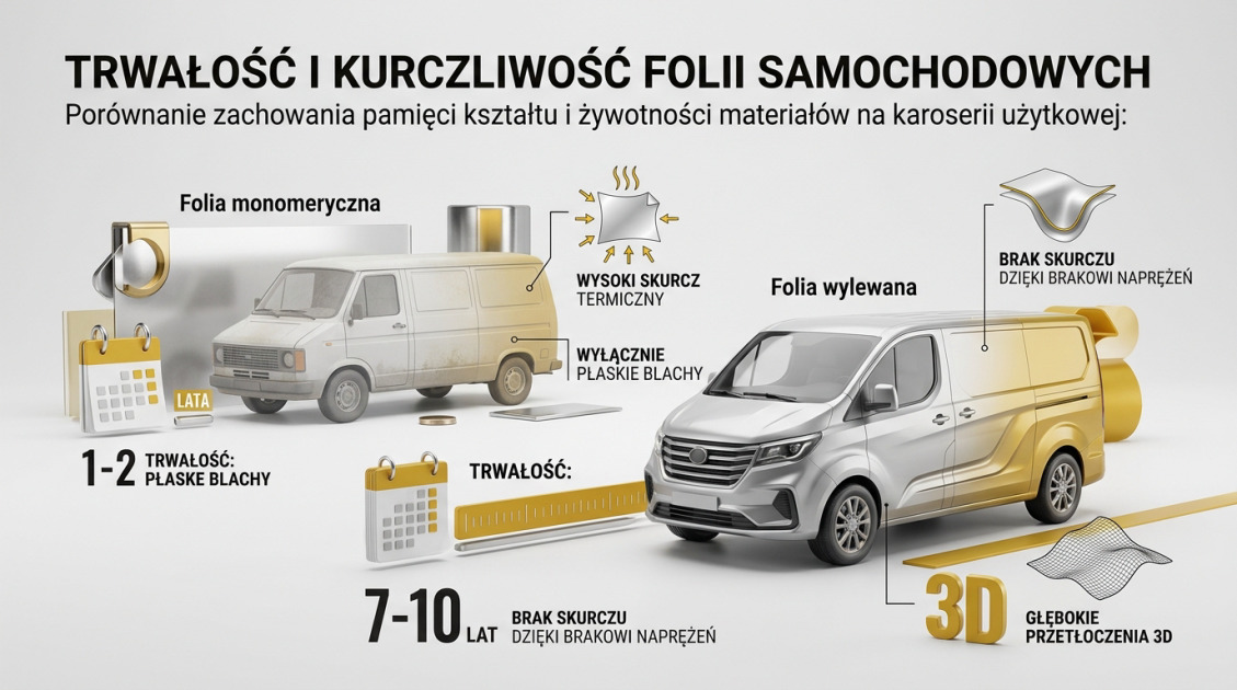 Trwałość i kurczliwość folii samochodowych