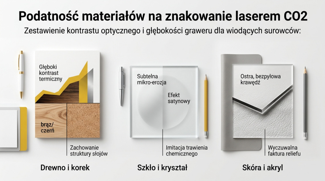 Podatność materiałów na znakowanie laserem CO2
