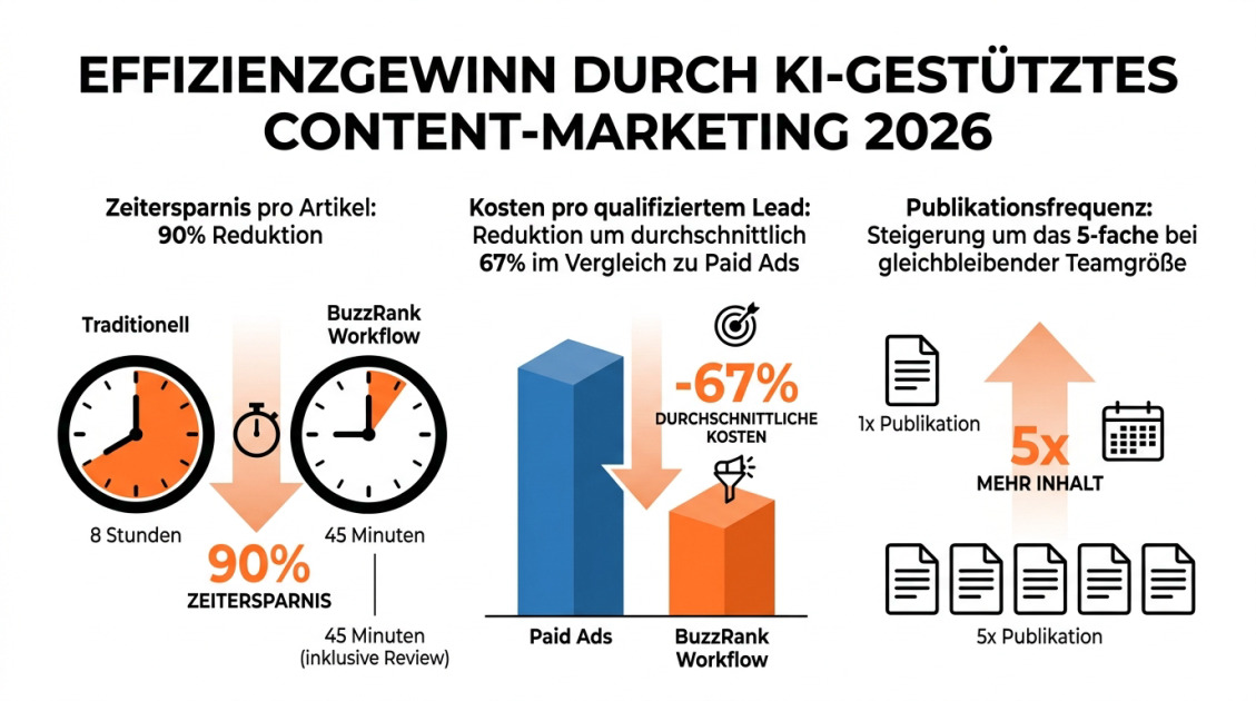 Effizienzgewinn durch KI-gestütztes Content-Marketing 2026