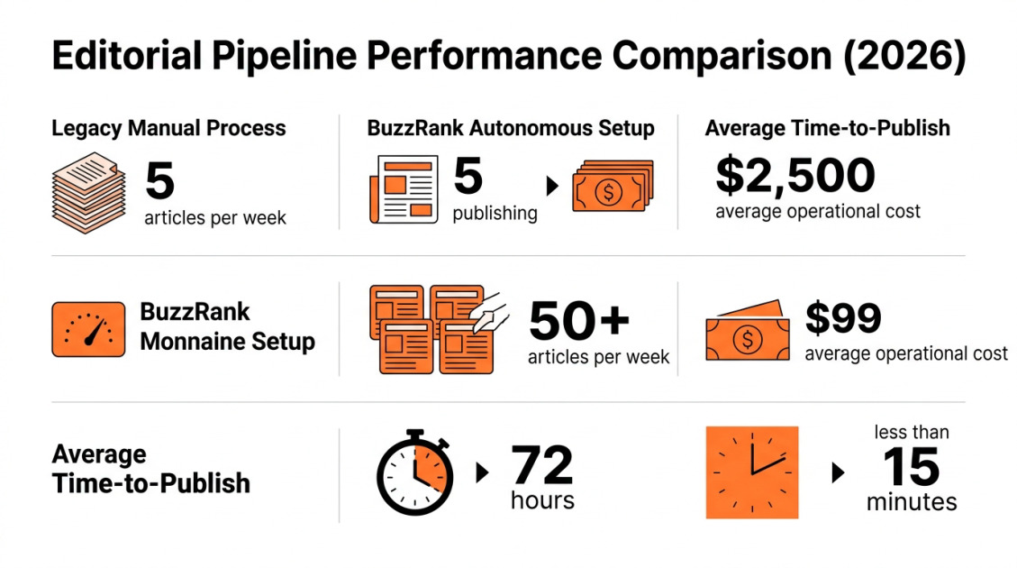 Editorial Pipeline Performance Comparison (2026)