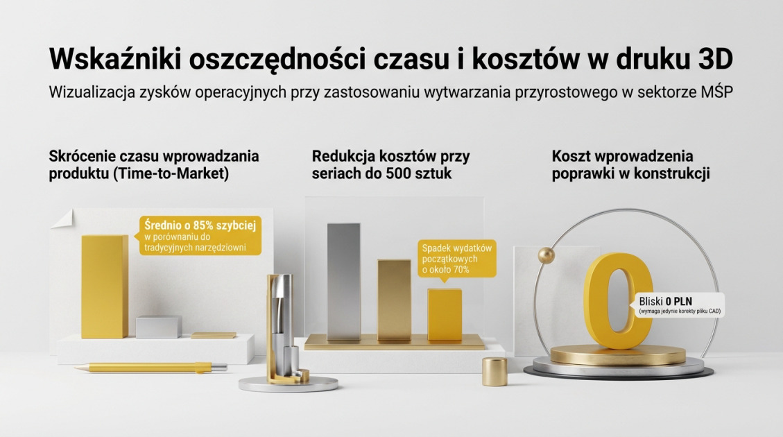 Wskaźniki oszczędności czasu i kosztów w druku 3D
